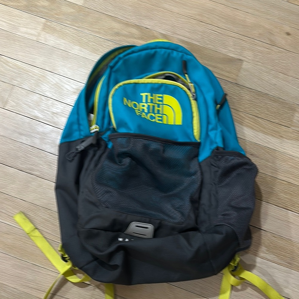 The North Face Blue and Black Backpack